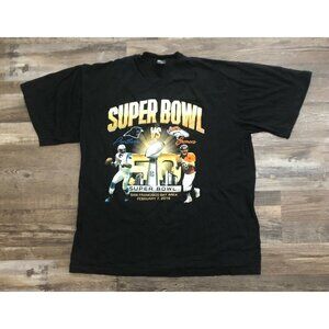 2016 Super Bowl 50 Peyton Manning & Cam Newton Super Bowl T-Shirt Black Mens 4XL